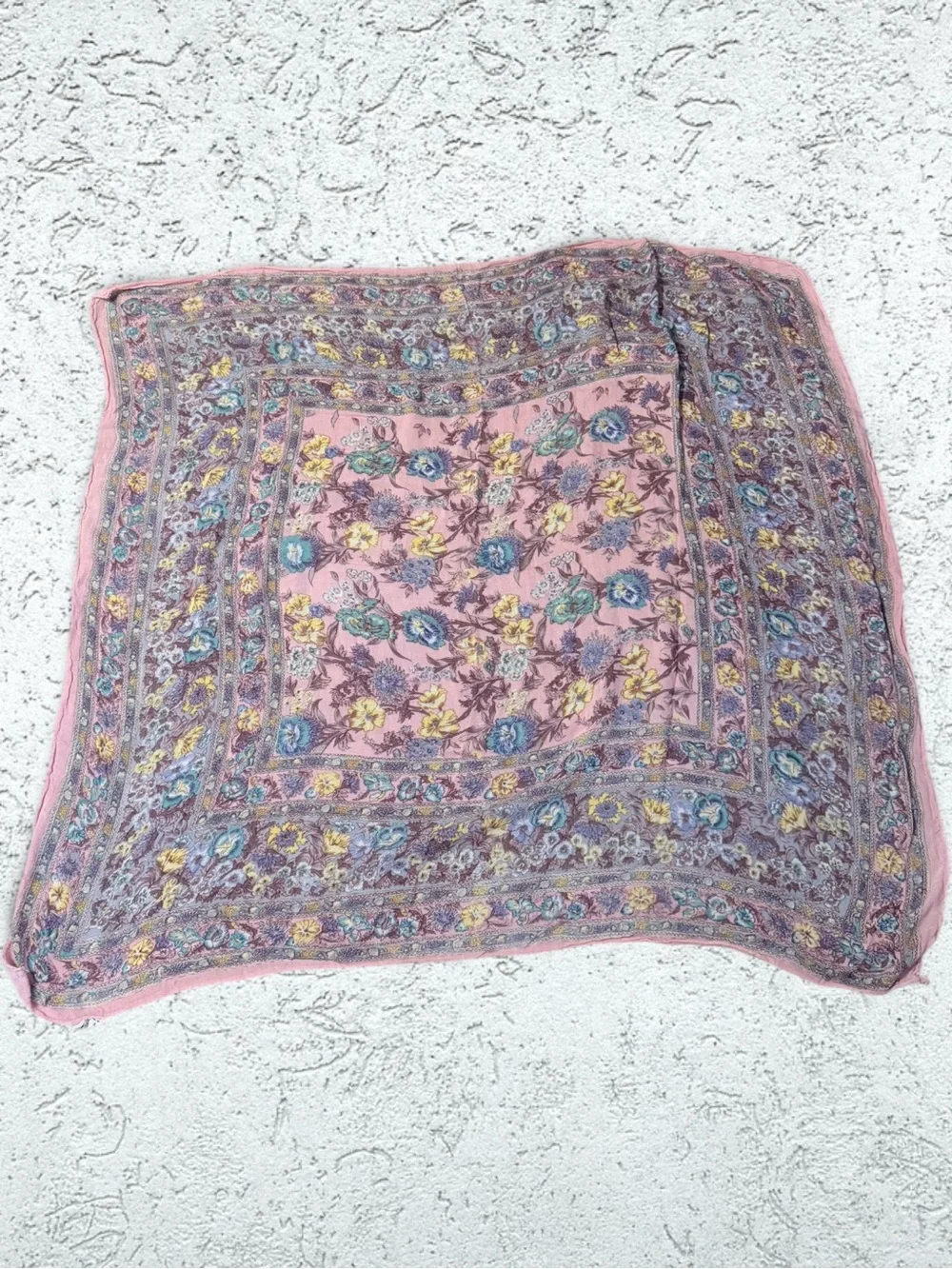 🌻Floral Pink Bandana Style Scarf-Made in India